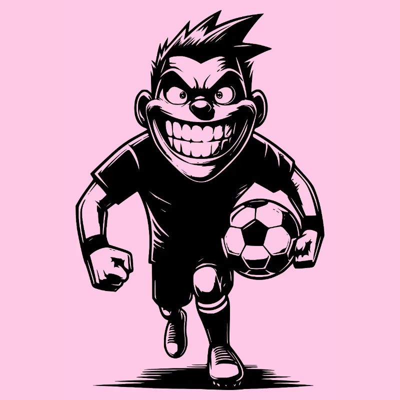 Grinsender Schiedsrichter mit Ball