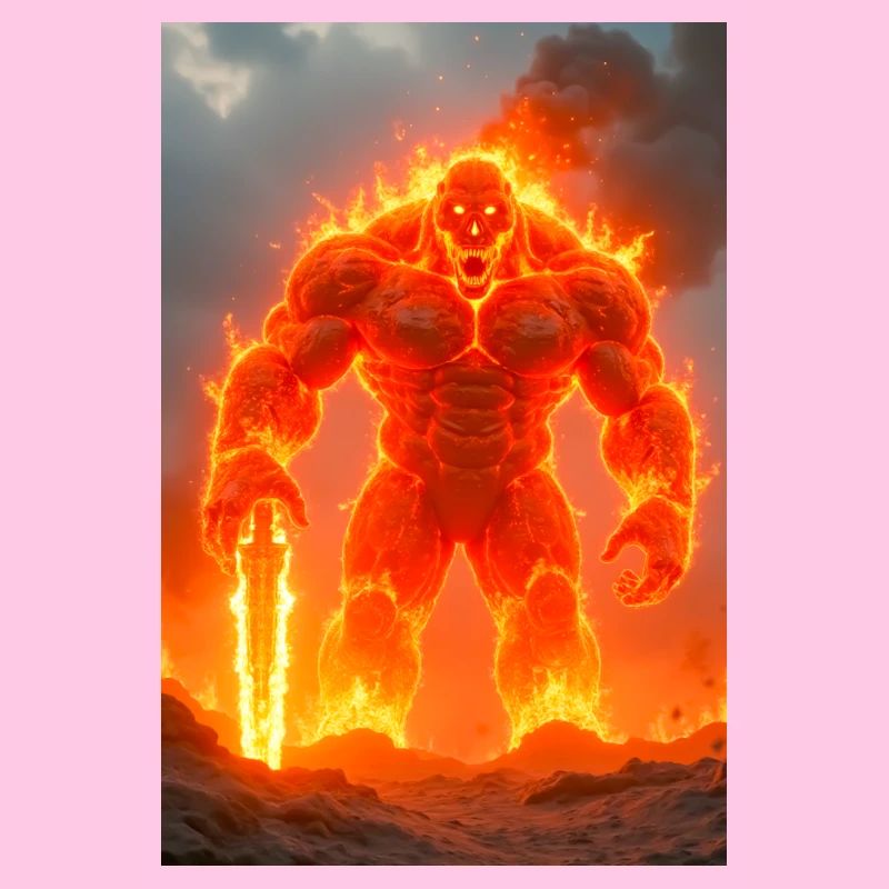 Le géant de l’incendie de Surt mène la destruction Ragnarök