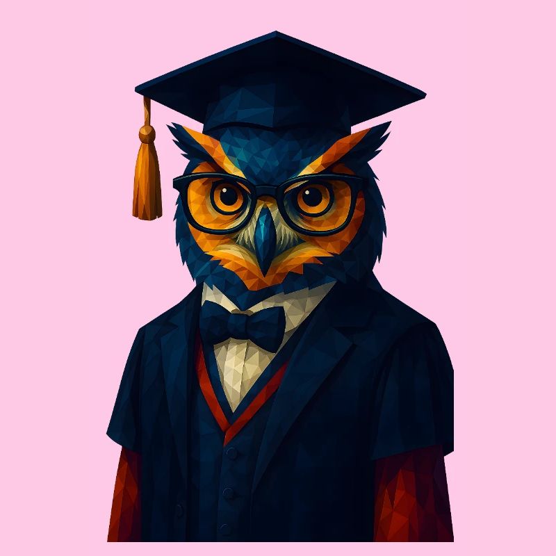 WPAP Stil Tier - Eule im Professoren-Outfit Fliege