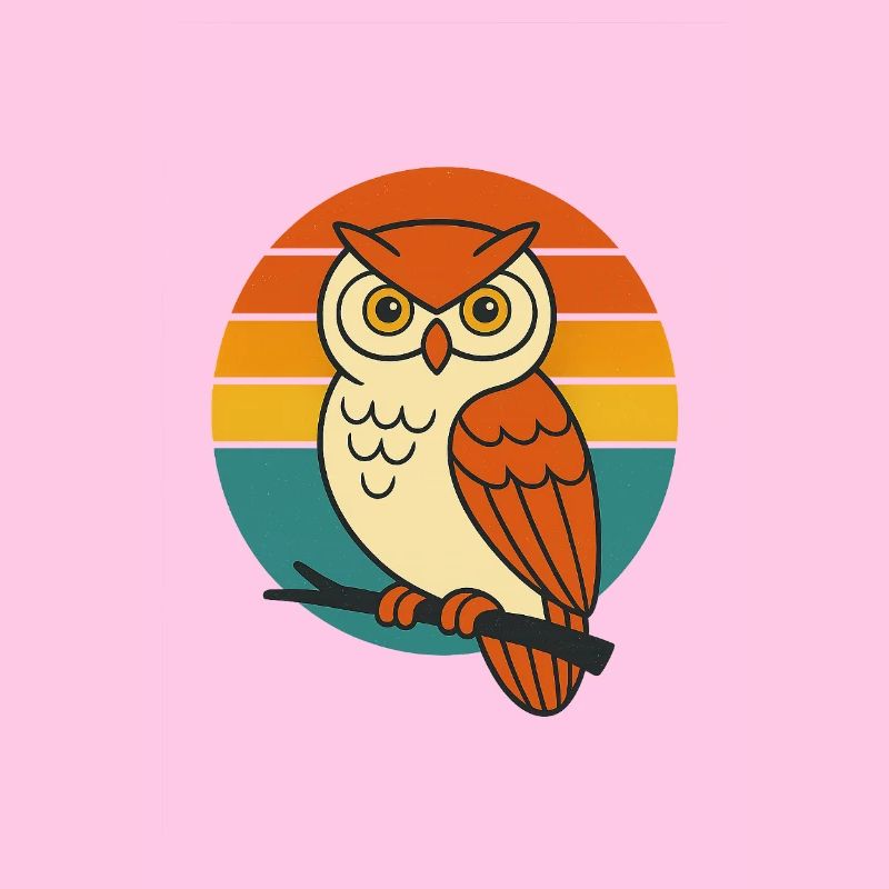 Wise Vibes – Retro Owl Magic