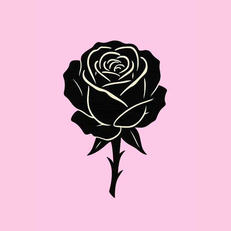 Conception de contour de rose noire