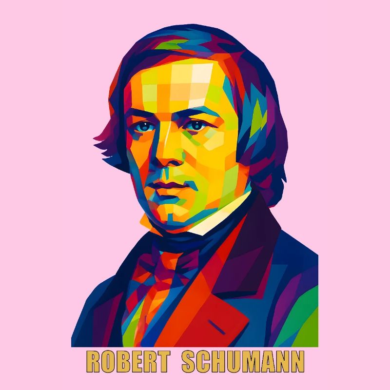 WPAP Polygon Portrait Robert Schumann Compositeur