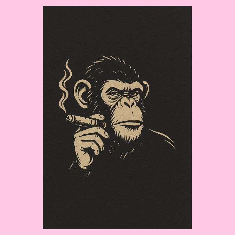 Singe avec des cigares Impression d’art