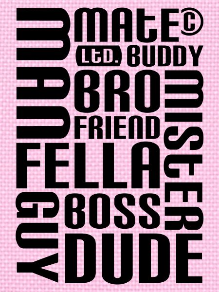 Friend, mate, dude