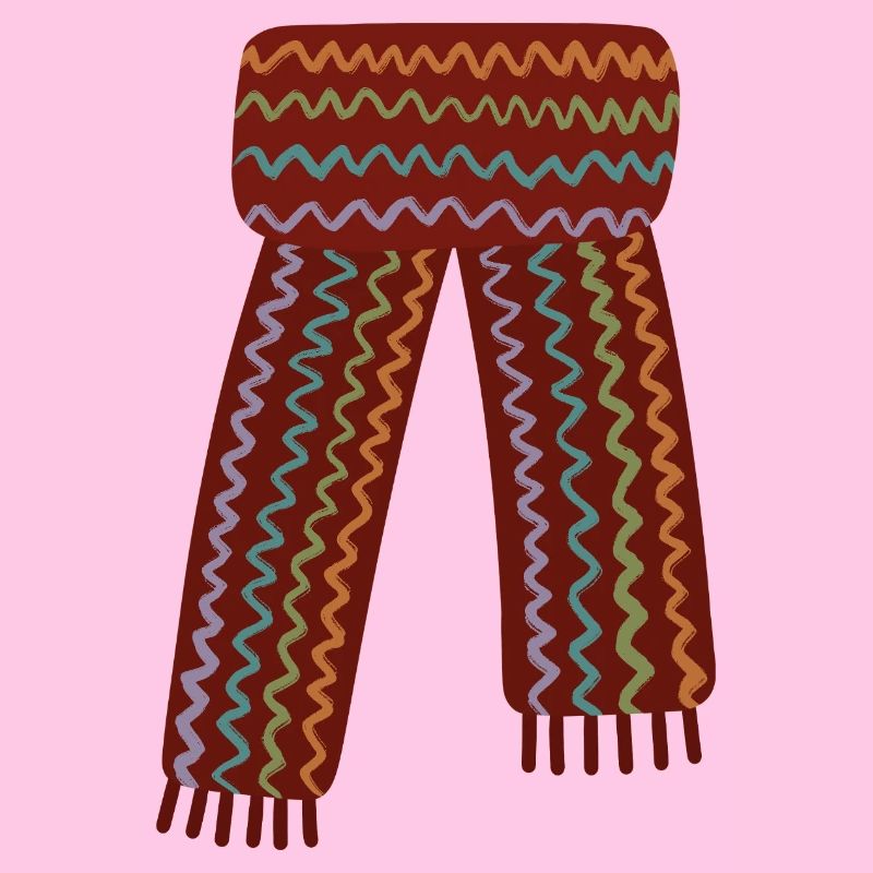 Écharpe colorée à motifs zigzag