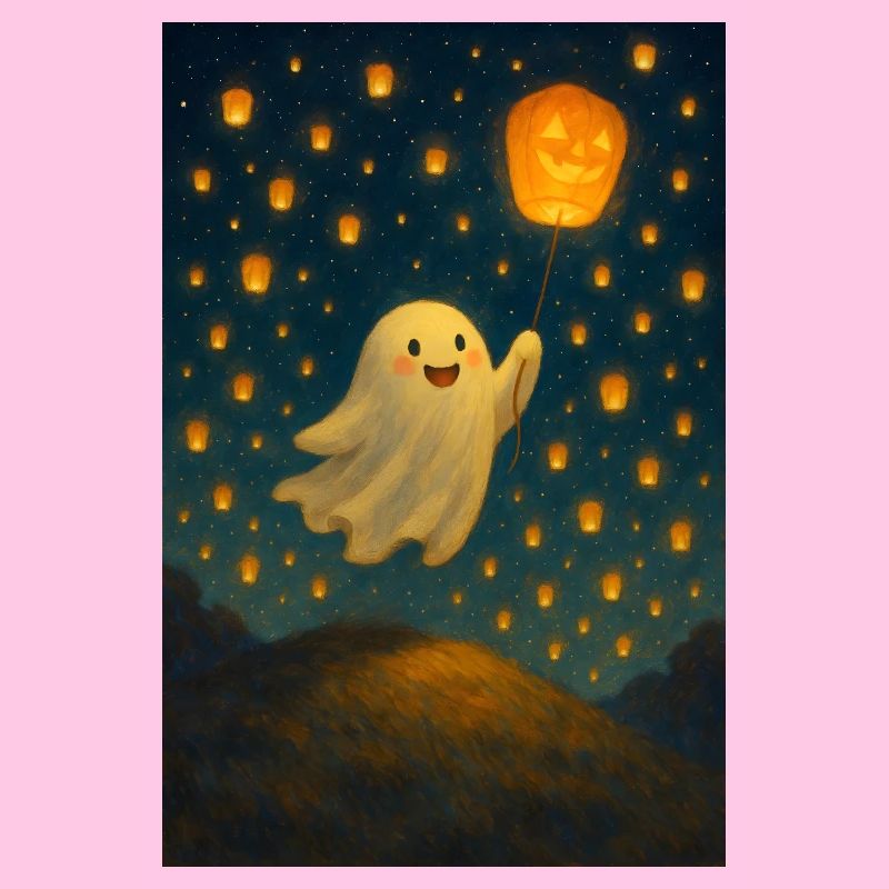 Geist mit Kürbislaterne