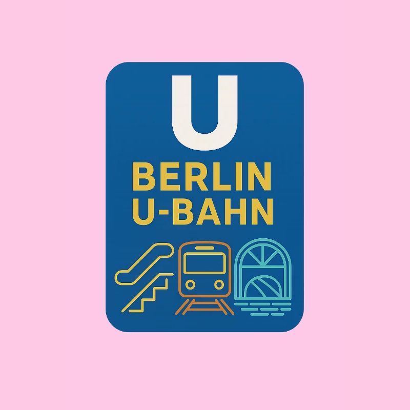 Berliner U-Bahn Neon Line Art