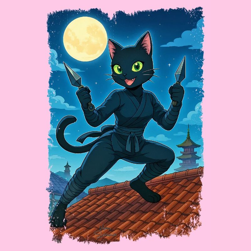 Chat ninja de la lune