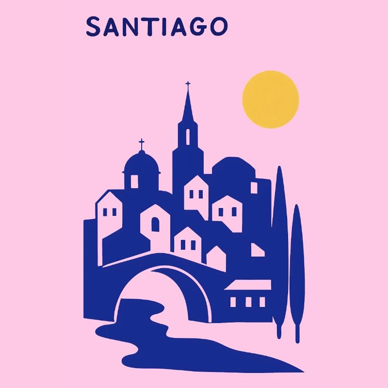 Santiago Silhouette am Abend