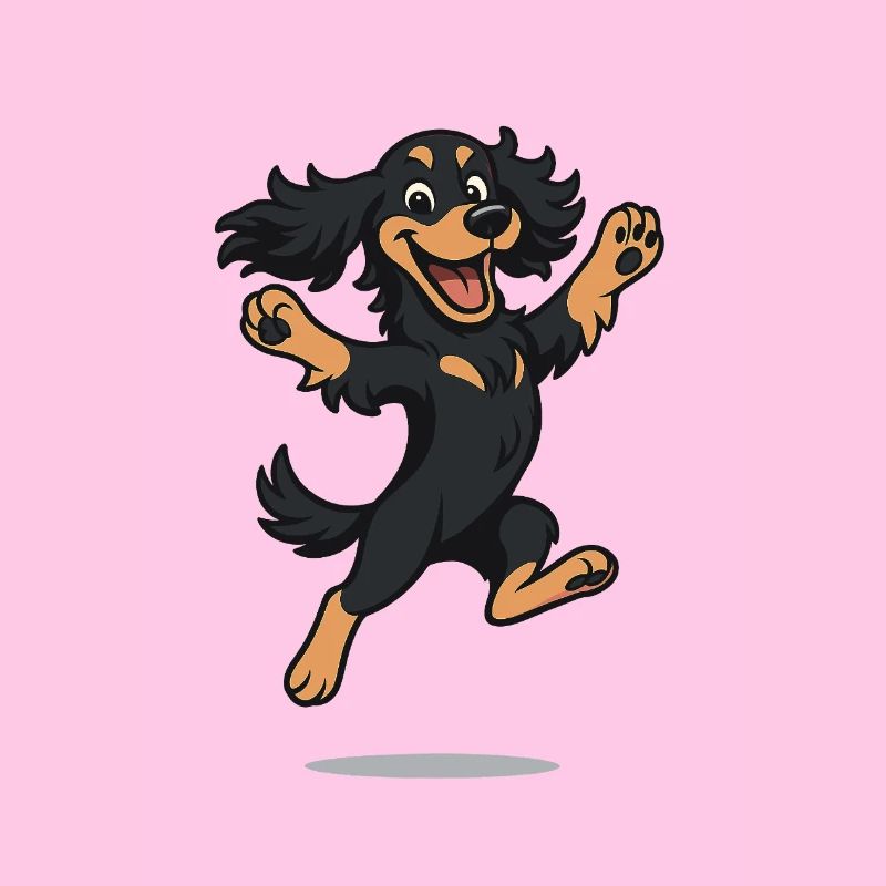 Hüpfender Cartoon Cocker Spaniel