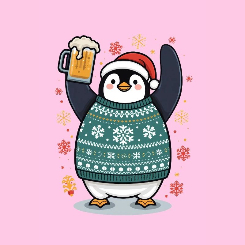 Pingouin festif en pullover