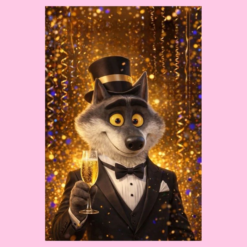 Eleganter Wolf am Abend