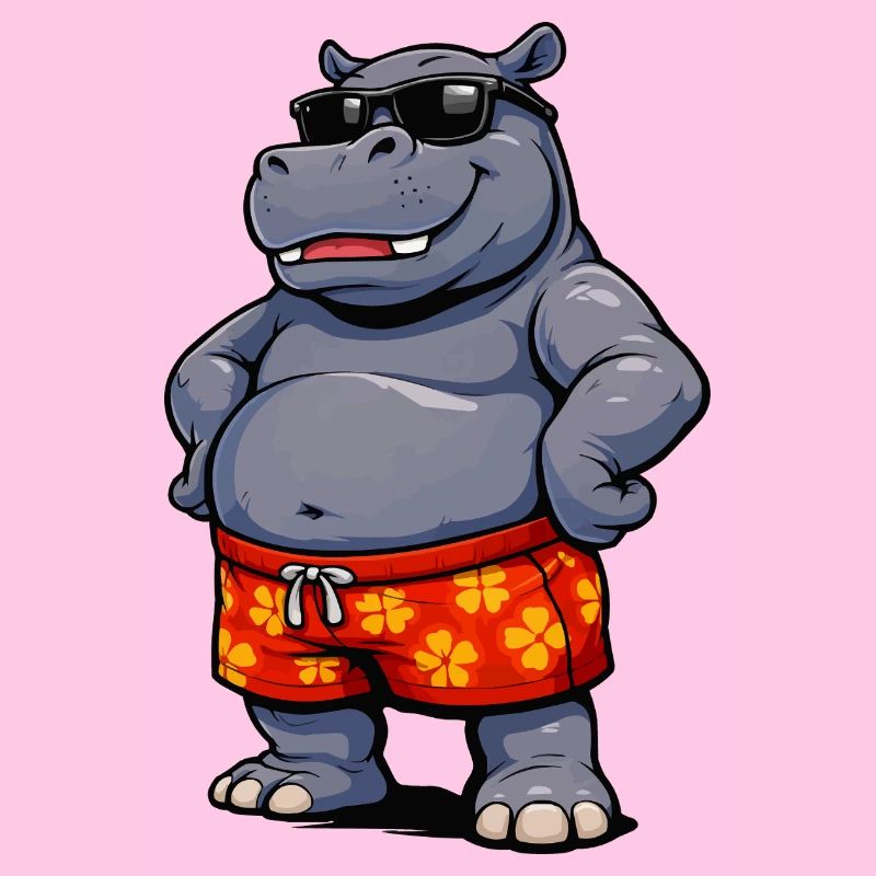 Nilpferd in Sonnenbrille