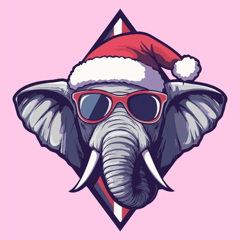 Éléphant Noël Cool