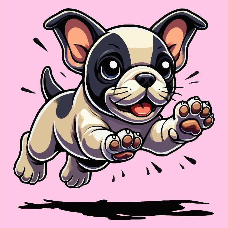 Sauts de chiot bouledogue français