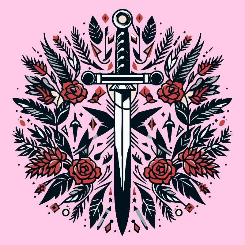 Une épée parmi les fleurs