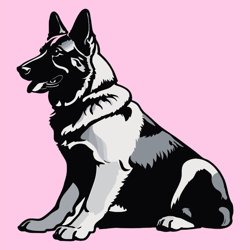 Sitting German Shepherd - Pet Sticker