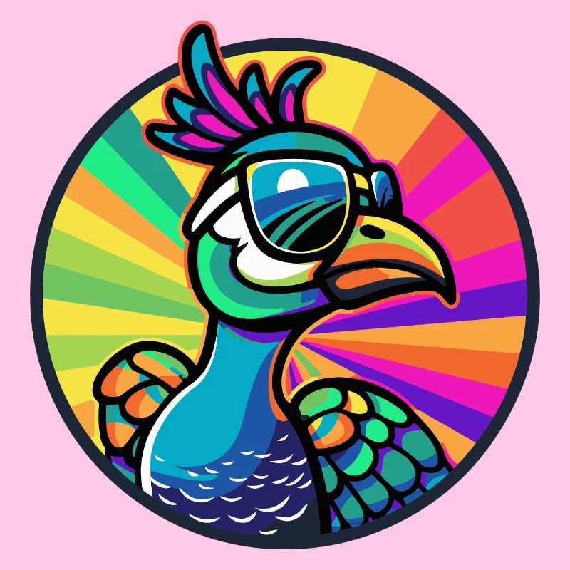 Pfau Vogel Comic Cool