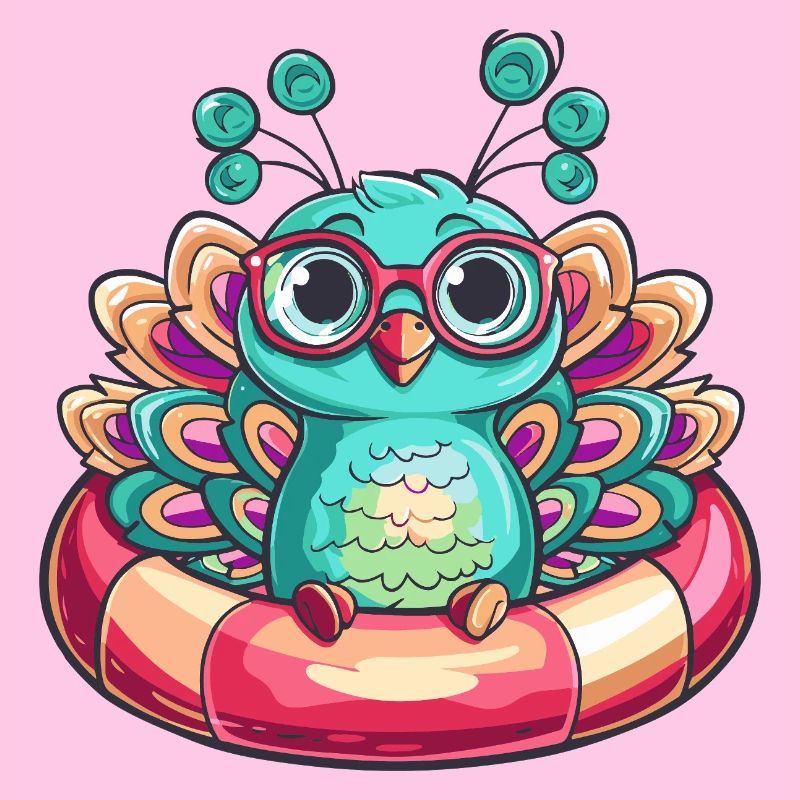 Peacock Bird Comic Cool