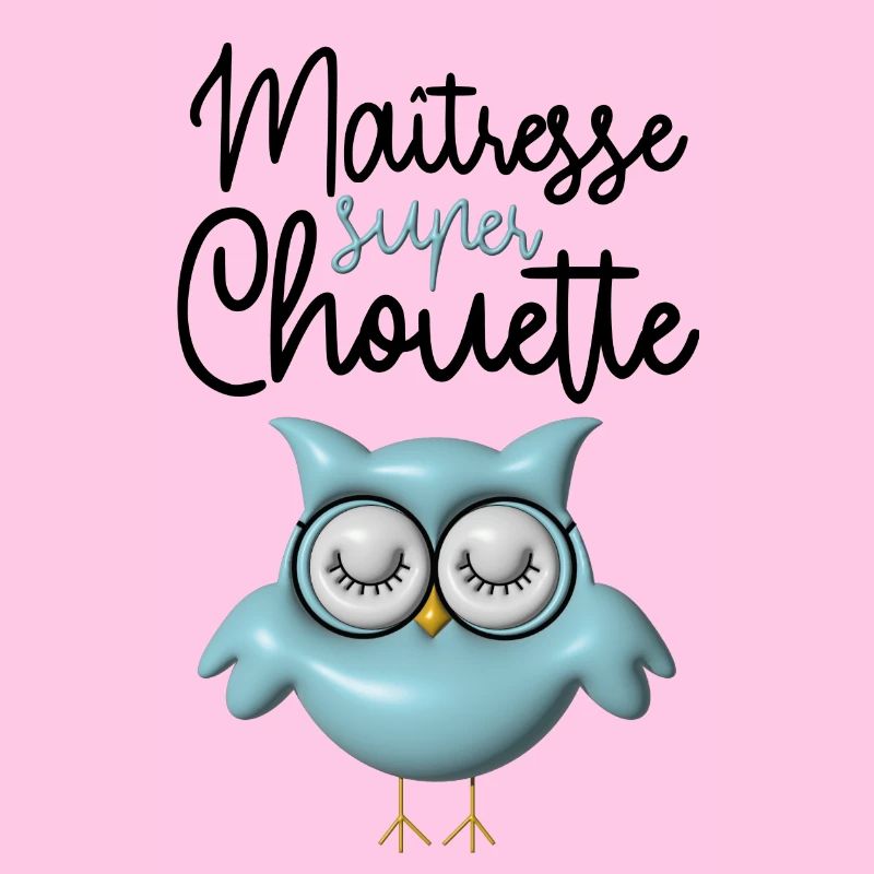 Maîtresse super chouette bleue 3D