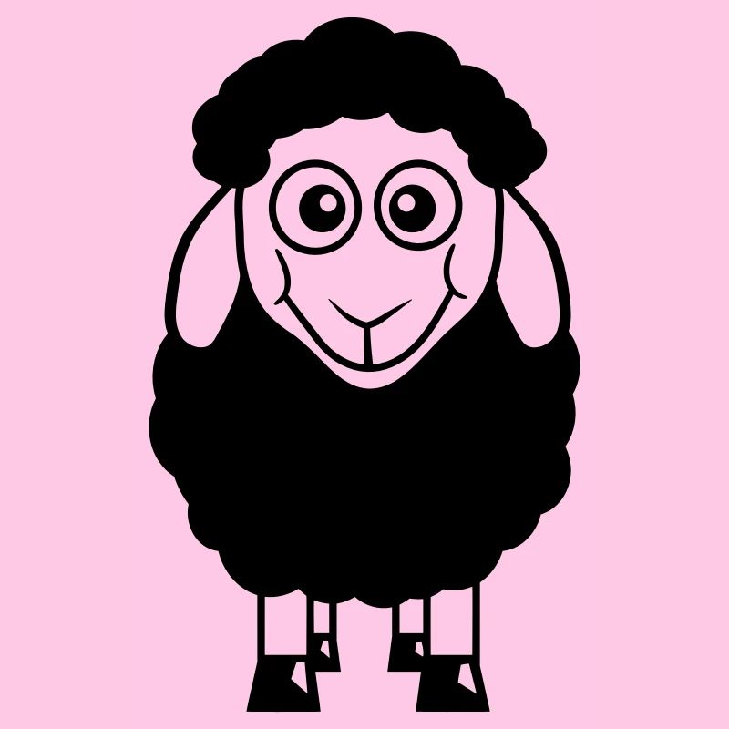 Schwarzes Schaf Klein Süß Niedlich Lamm Cool Comic