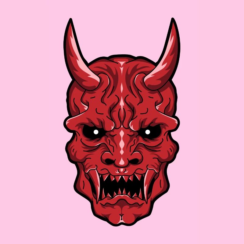 Epischer Oni-Dämonen-Schädel - Rot