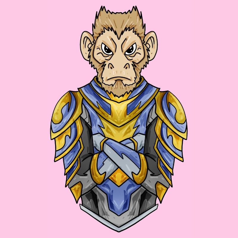 Chevalier Singe avec Armure Croisé