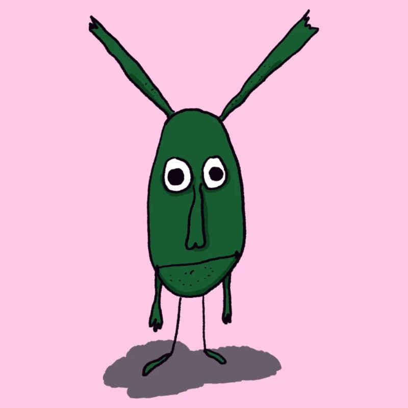 Illustration de monstre vert sur impression