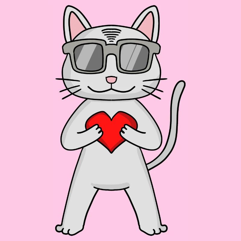 Devon Rex avec lunettes de soleil et cœur