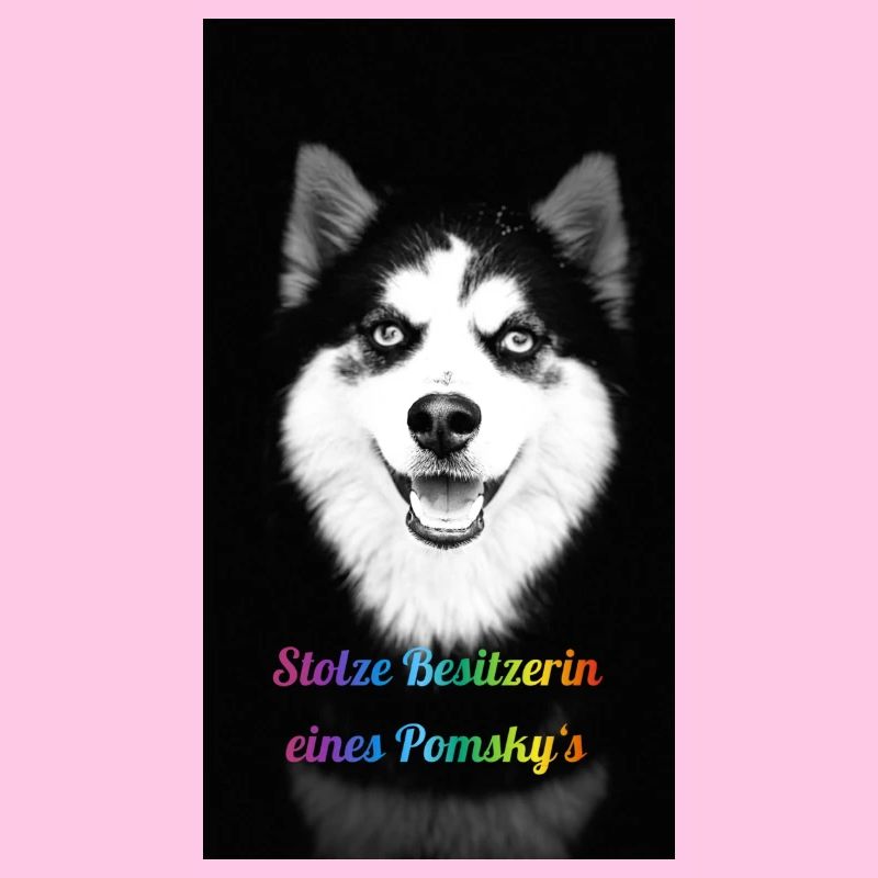 Stolze Besitzerin eines Pomsky`s