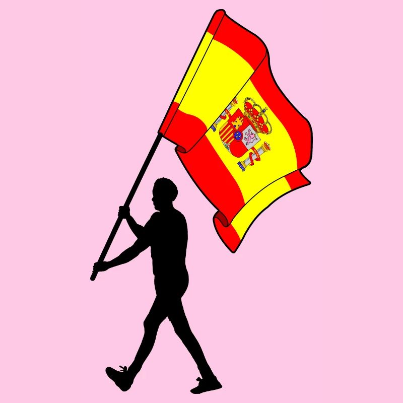 Flag Spain man walking