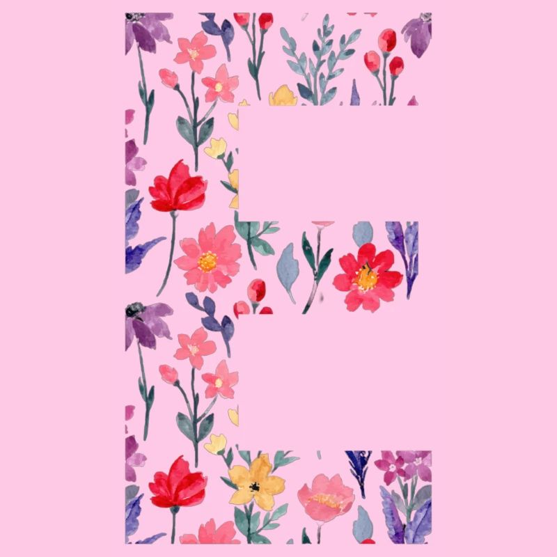 Personalized floral letter E - gift idea