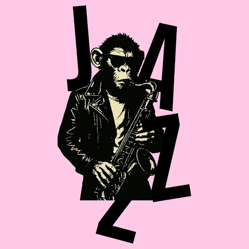 Singe saxophone en cuir