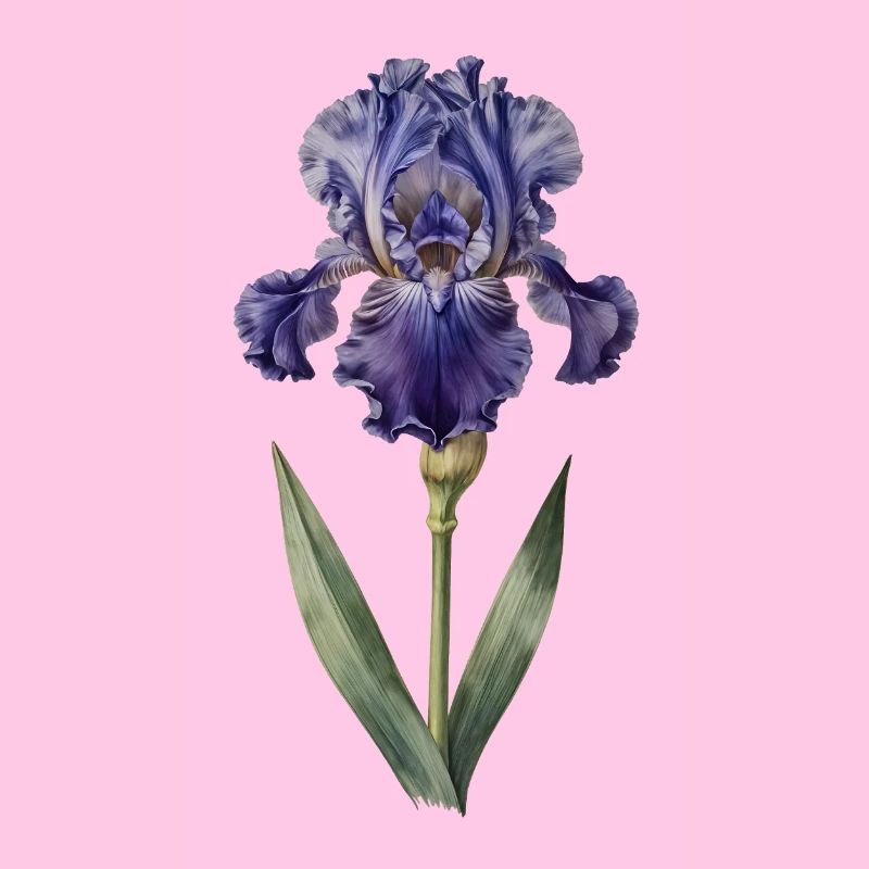 Iris violet sur tige délicate
