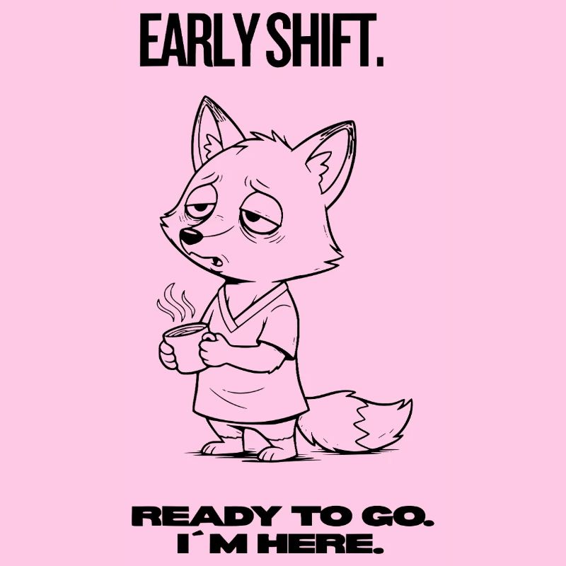 Early Shift Fox Shirt – Ready to go. I ́m here.