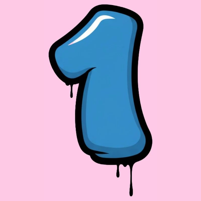 Blaues Nummer Eins Design