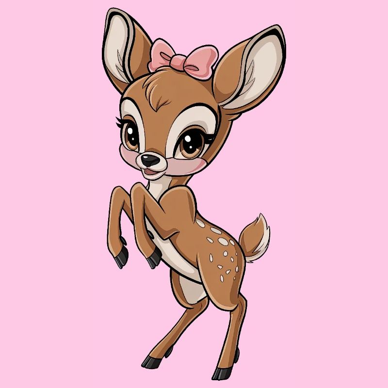 Mignon faon avec noeud