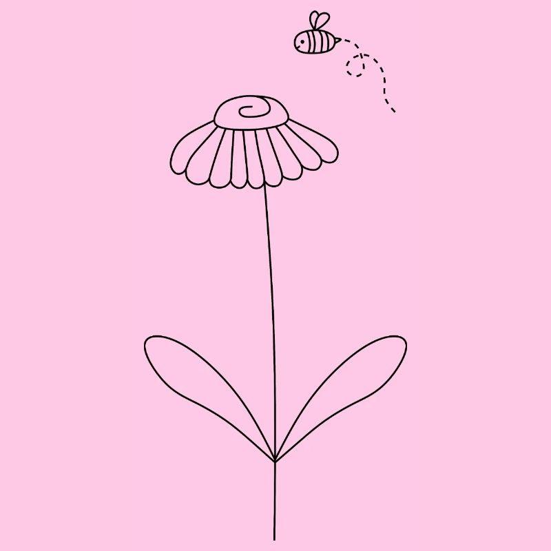 Bee And Flower Art Pattern