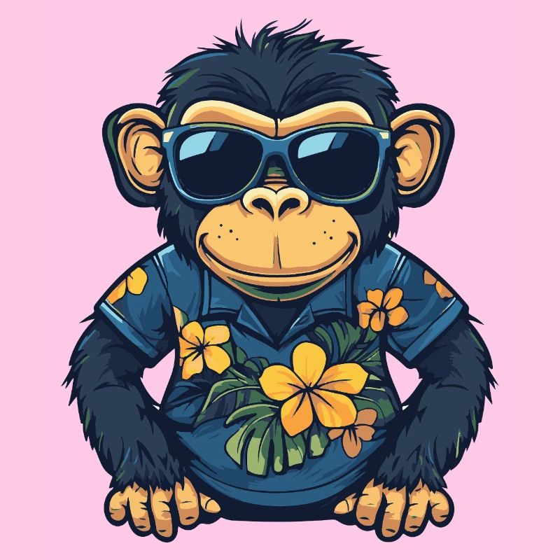 Affe Comic Cool Sommer