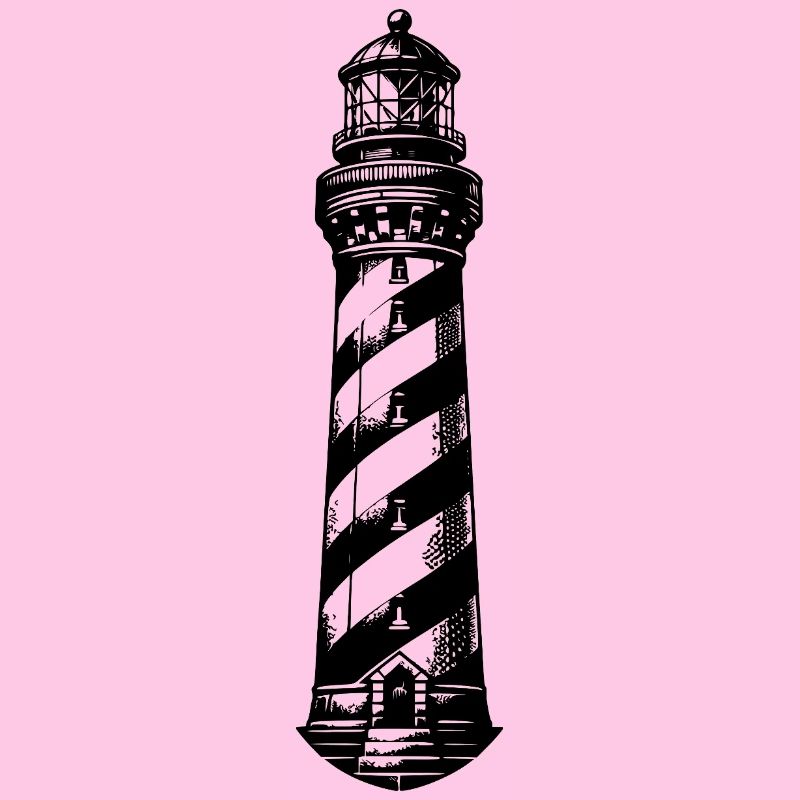 Phare rayé sur la côte