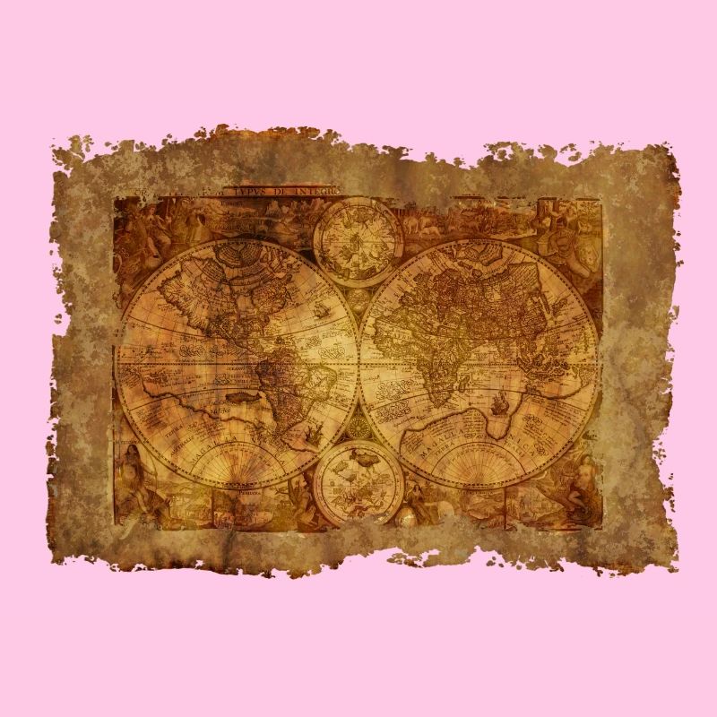 Old world map on parchment