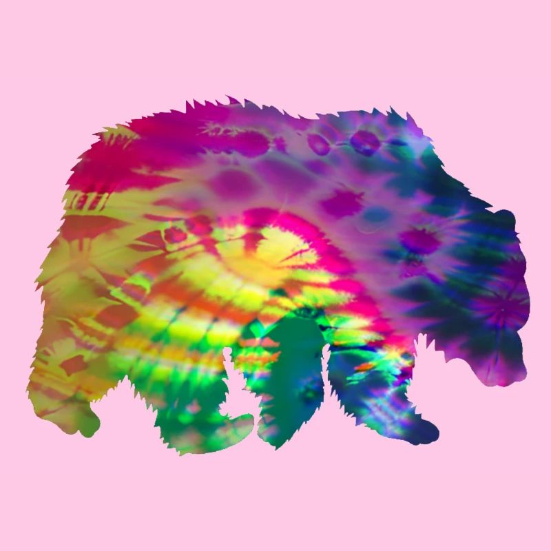 Bär Silhouette Tie Dye Batik Muster