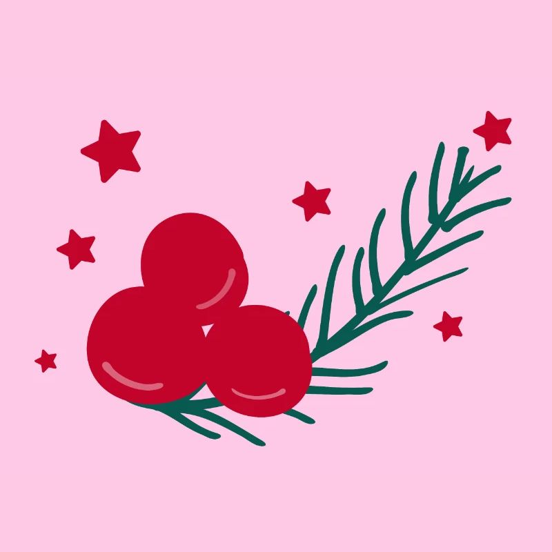 Weihnachts-Stechpalmenblatt mit Beeren