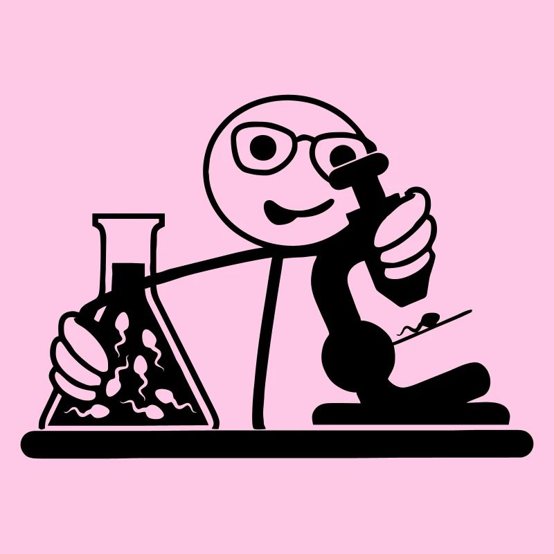 Biologist looks at seed in microscope