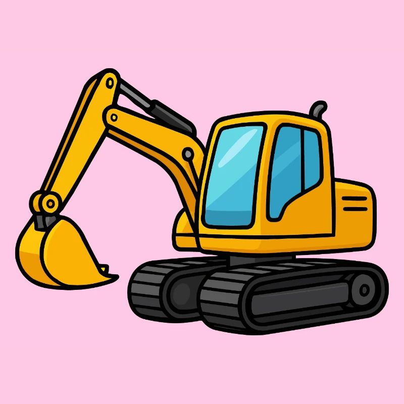Miniature excavator illustration