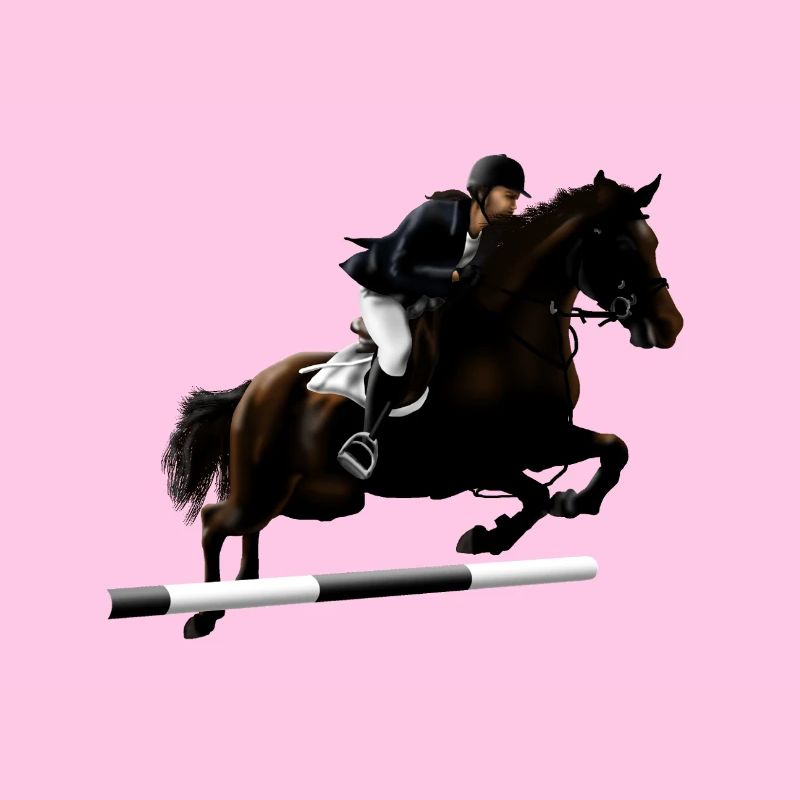 Cheval cabré avec cavalier
