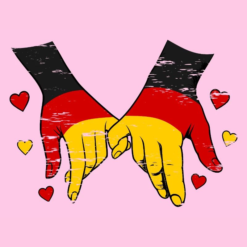 Drapeau allemand main dans la main utilisé