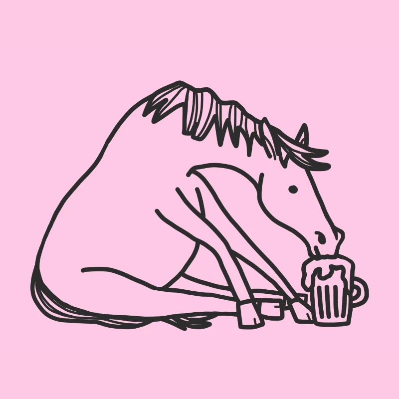 Pferde Bier trinken