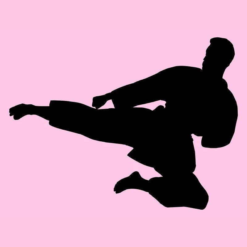 Karate oder Taekwondo sprangen seitwärts