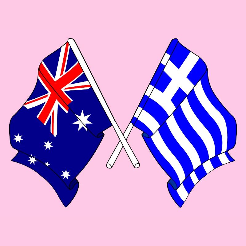 Drapeau de l’Australie et drapeau de la Grèce